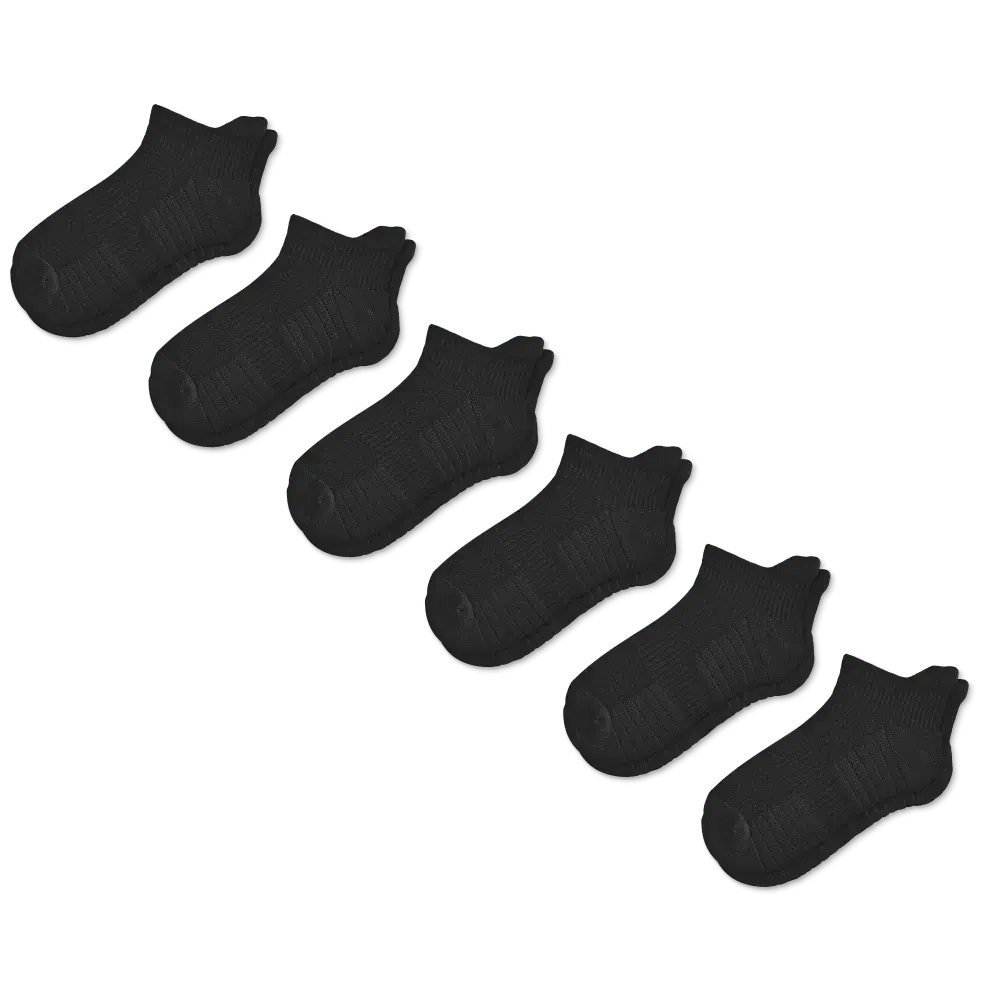 Black Ankle Compression Socks Bundle 6-Pack