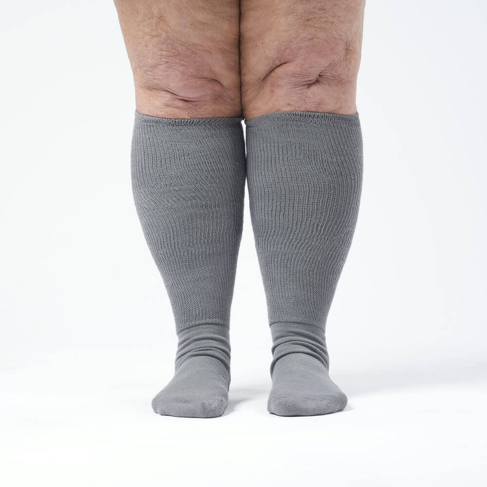 Gray EasyStretch™ Gripper Socks - Image 4