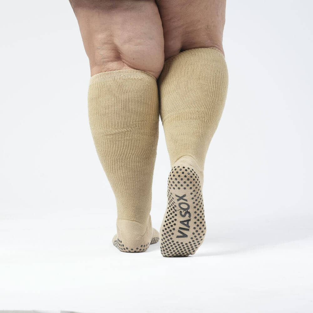 Tan EasyStretch™ Gripper Socks - Image 3