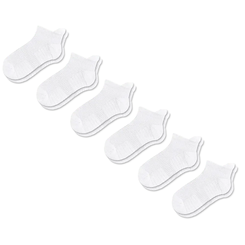 White Ankle Compression Socks Bundle 6-Pack
