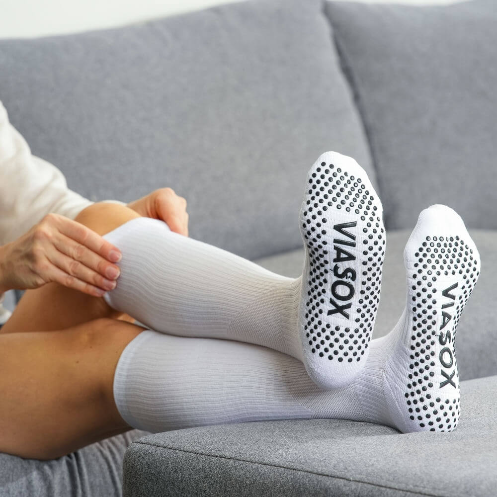 White Compression Gripper Socks - Image 5