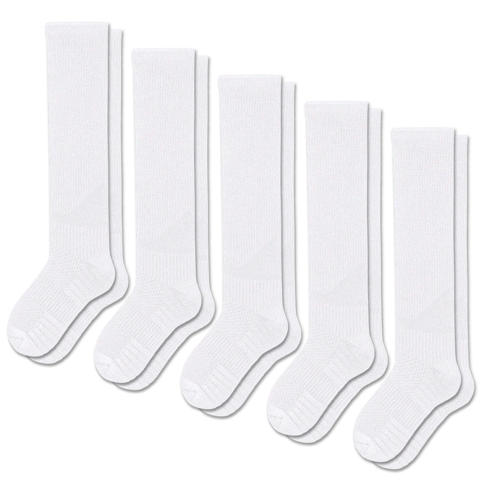 White Compression Socks Bundle 5-Pack