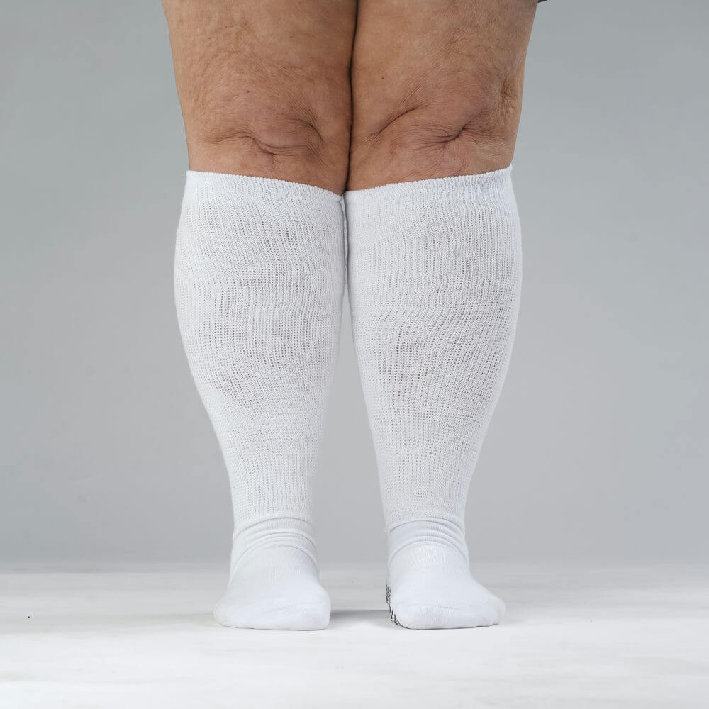 White EasyStretch™ Gripper Socks - Image 4